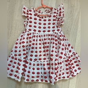 Pink chicken toddler woven dress